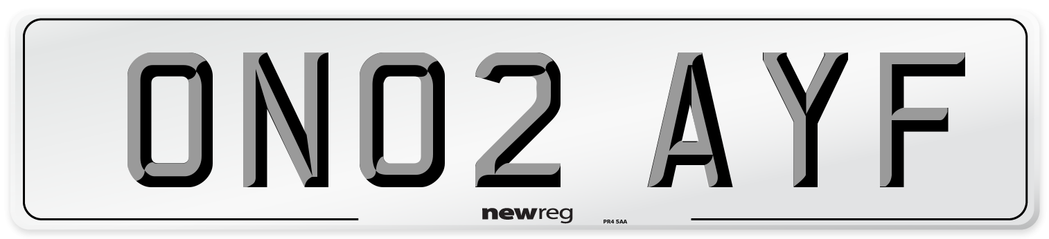 ON02 AYF Number Plate from New Reg